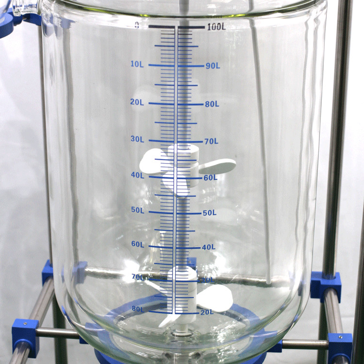 Borosilicate Glass Chemical Reactor With 304 Stainless Steel Pipes And Spray Heating Device
